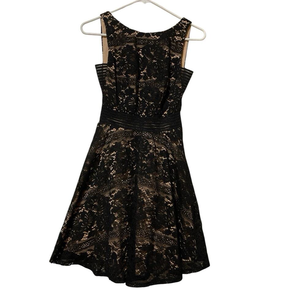 CITY STUDIO Dress Womens Sz 3 Black Lacy Cocktail Party Evening Glam